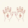 Mehndi Symbols on Kids Hands Illustration