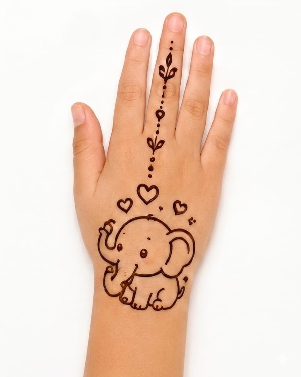 Baby Elephant — kids mehndi design