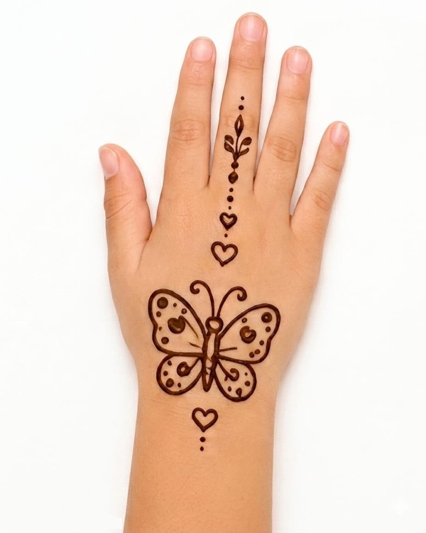 Butterfly Bliss — kids mehndi design