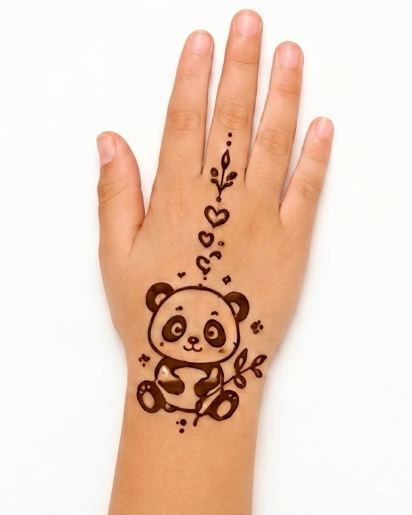 Cute Panda — kids mehndi design
