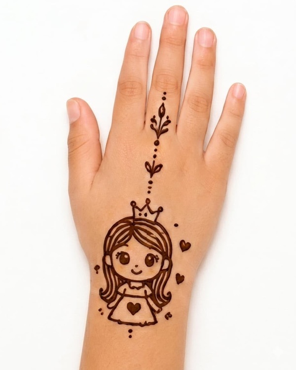 Cute Princess — kids mehndi design