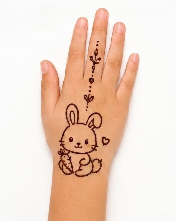 Happy Bunny — kids mehndi design